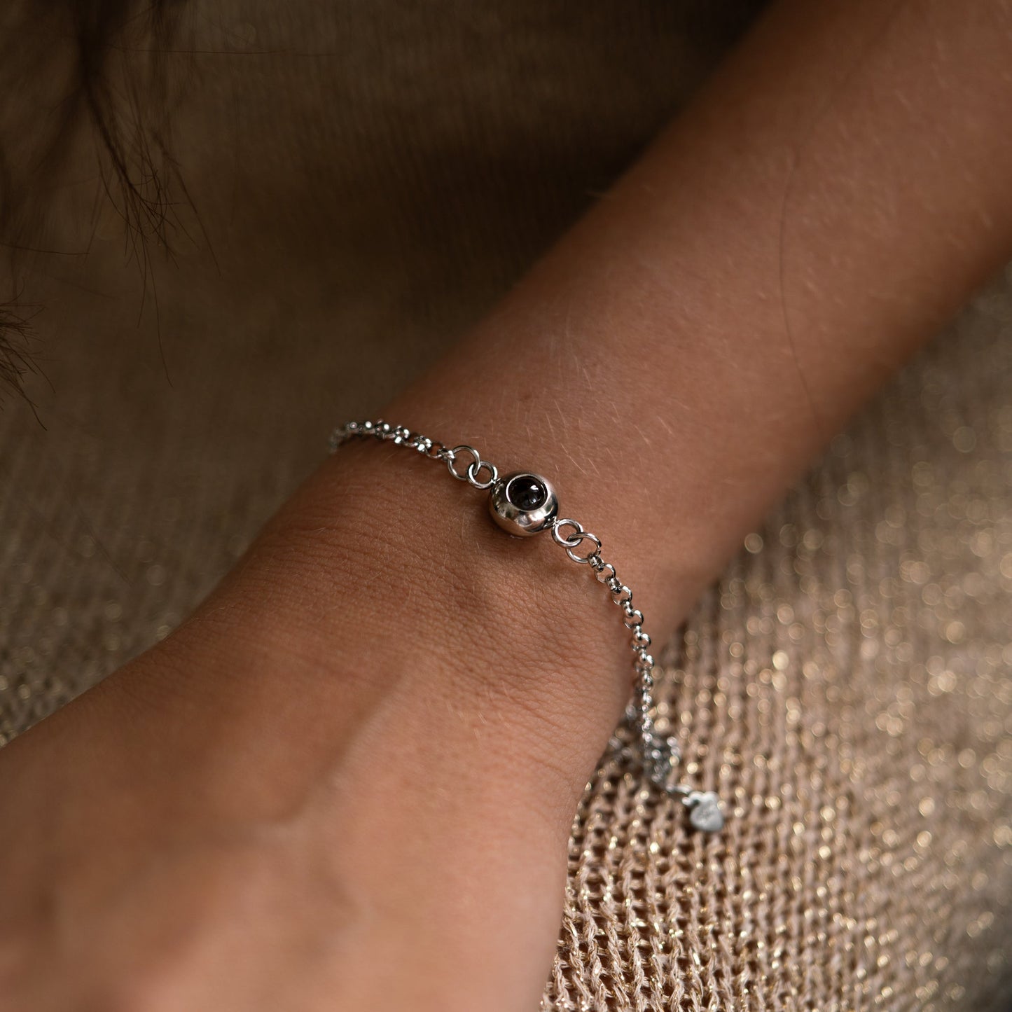 Personalized photo bracelet with your photo - Rolo chain