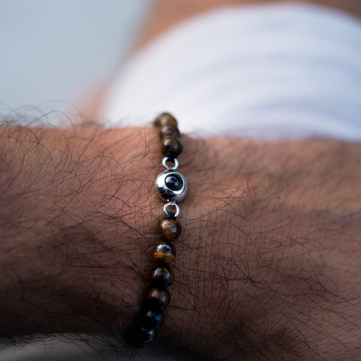 Personalized photo bracelet with your photo - Pearls