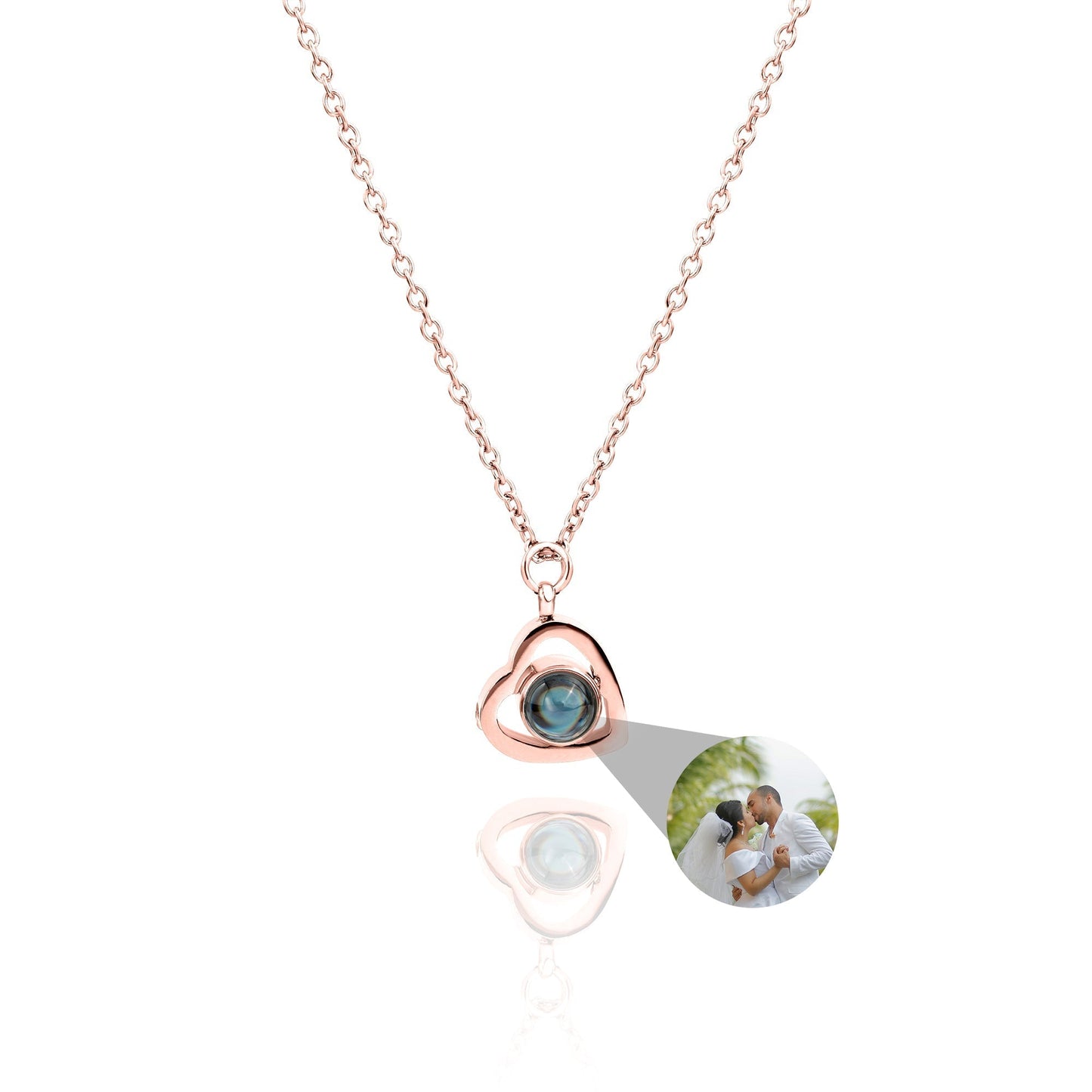 Personalized photo necklace - heart-shaped