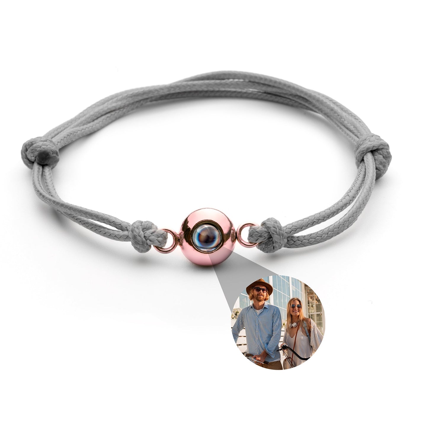 Personalized photo bracelet with your photo - Marine knot