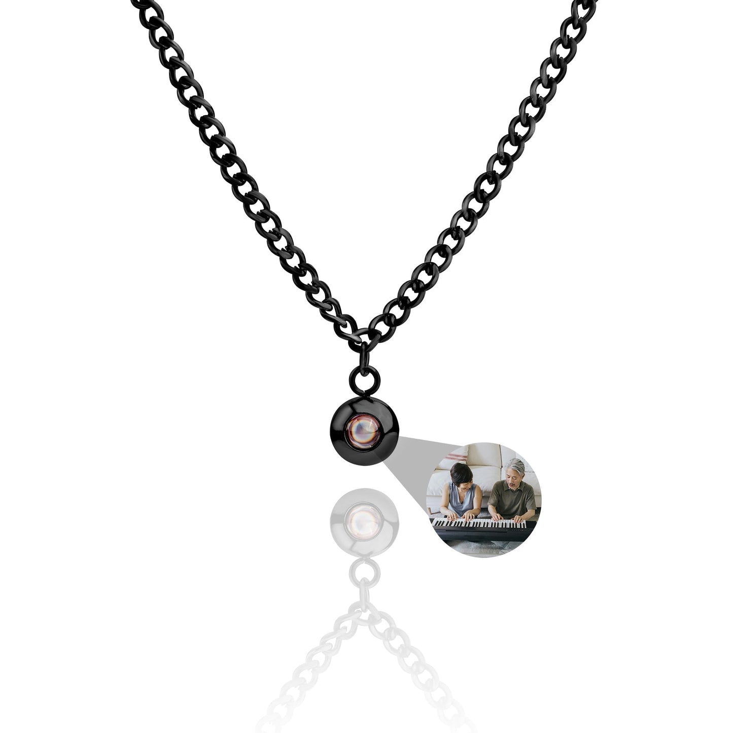 Personalized photo necklace - Cuban chain