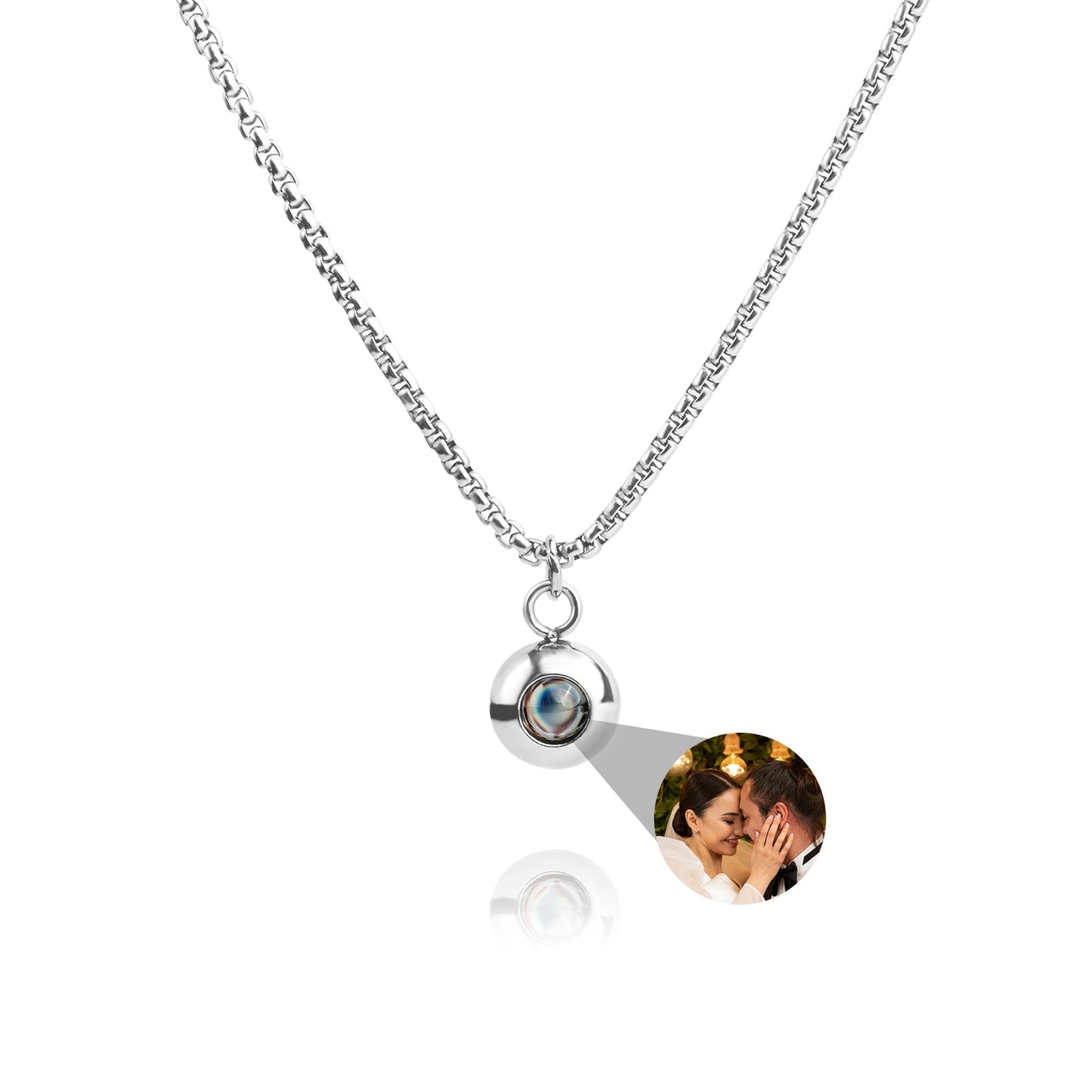 Personalized photo necklace - Snake chain