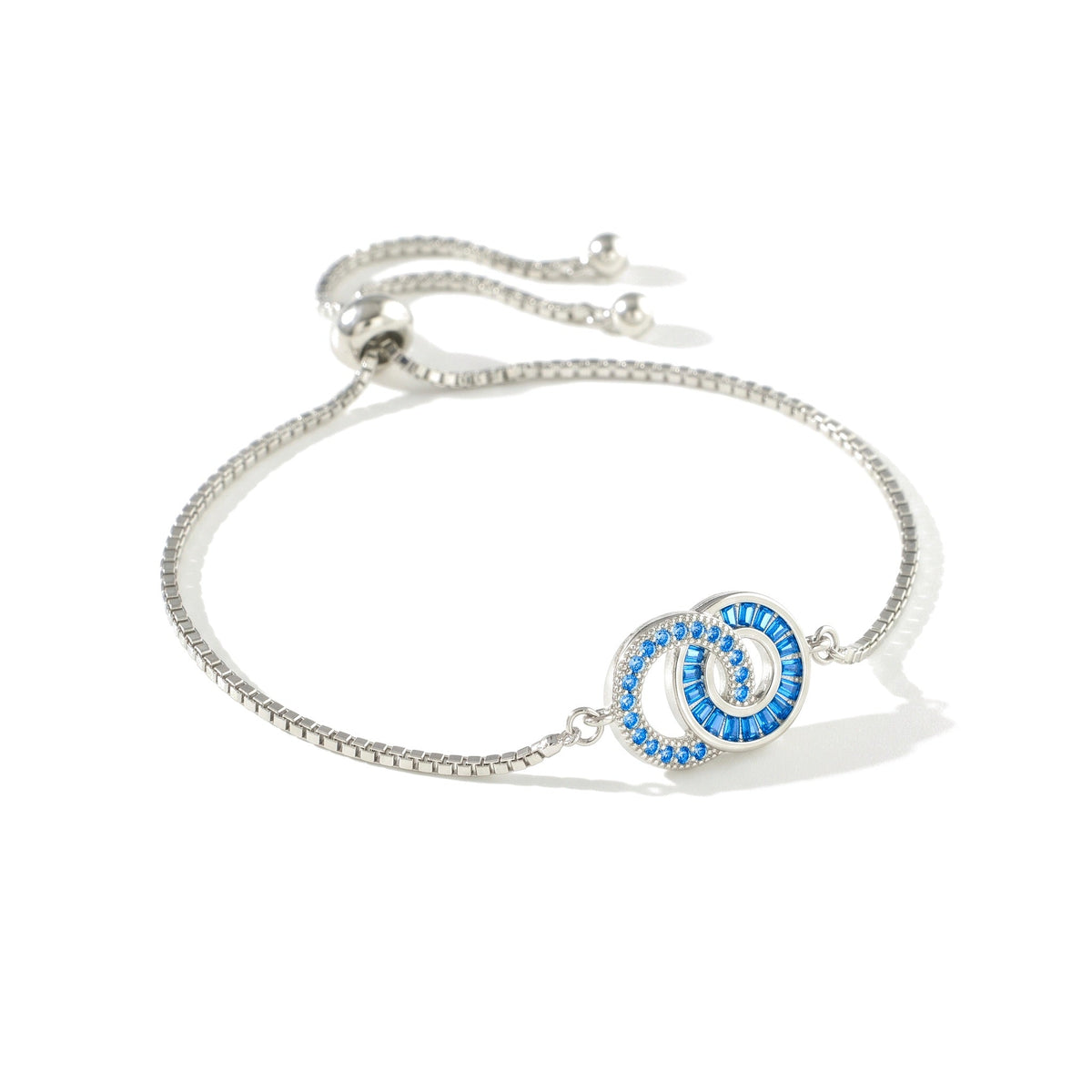 Mother & Daughter Bracelet in silver – Mom: December (Blue Zircon), Daughter: December (Blue Zircon)
