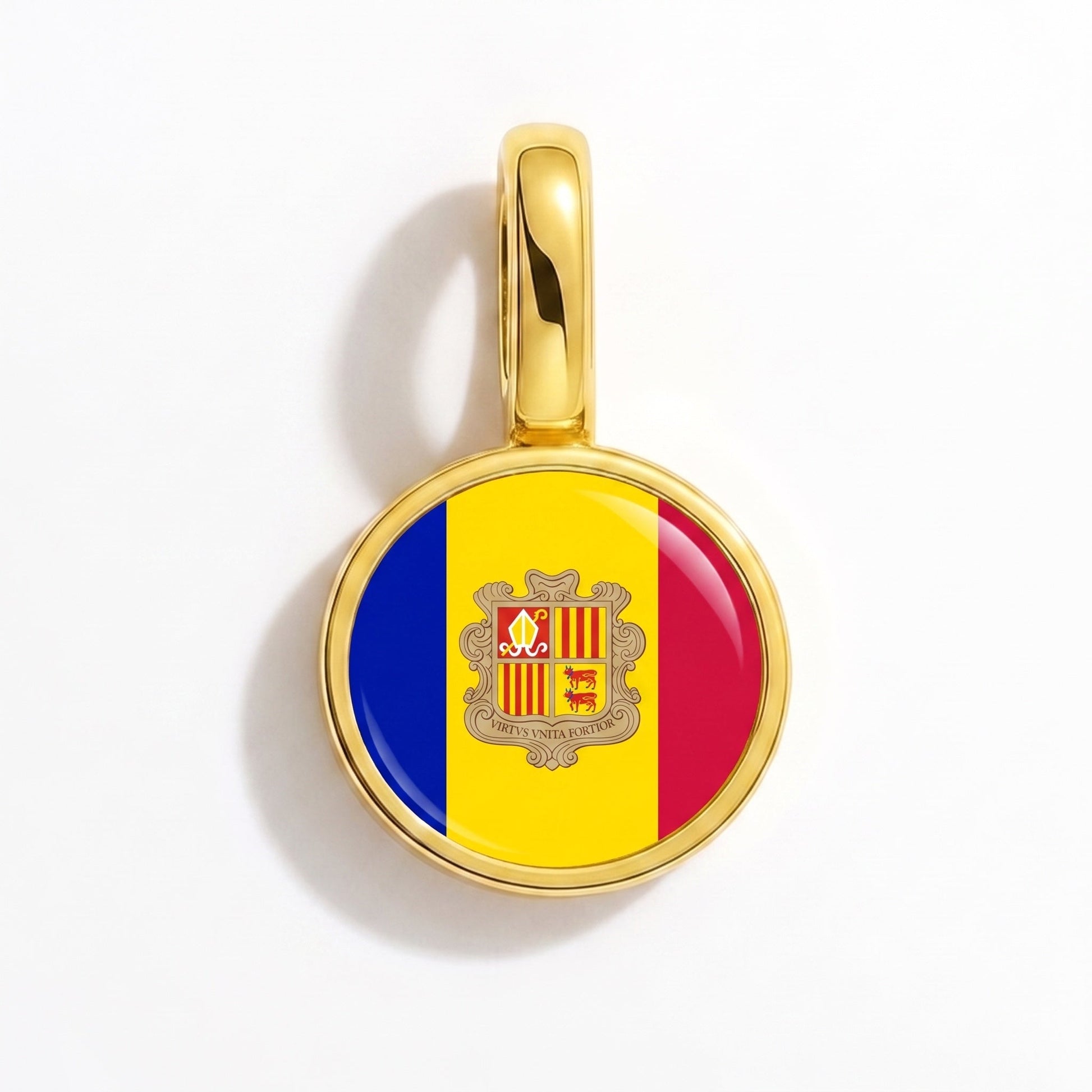 Flag charm Andorra – rectangular gold