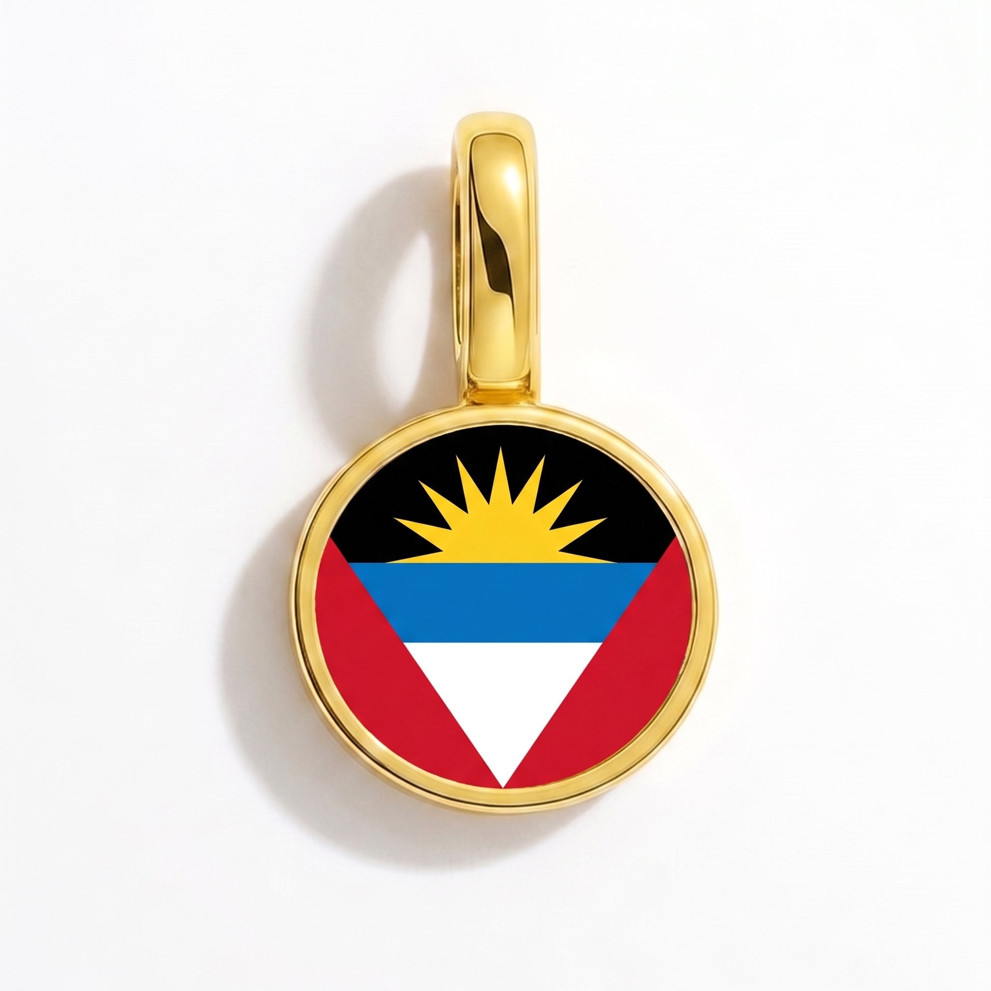 Flag charm Antigua and Barbuda – round gold