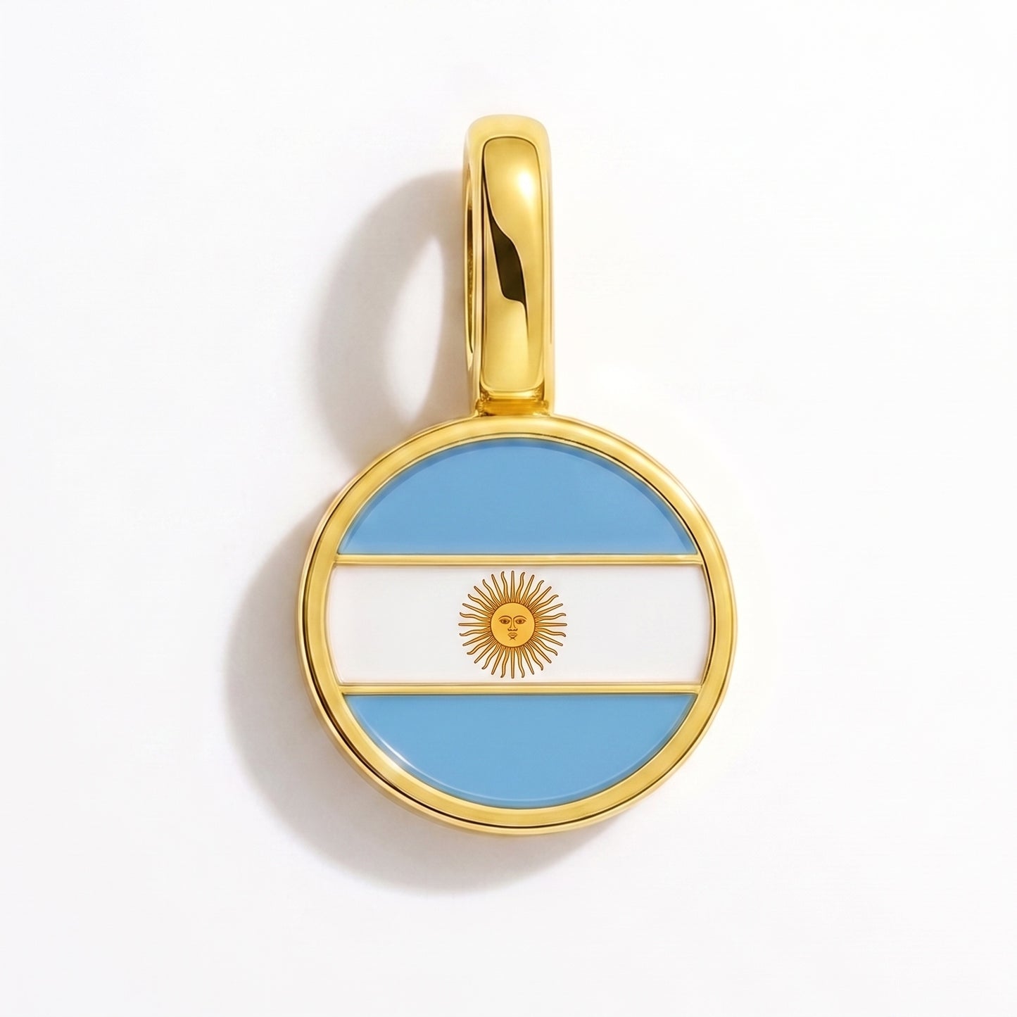 Flag charm Argentina – round gold