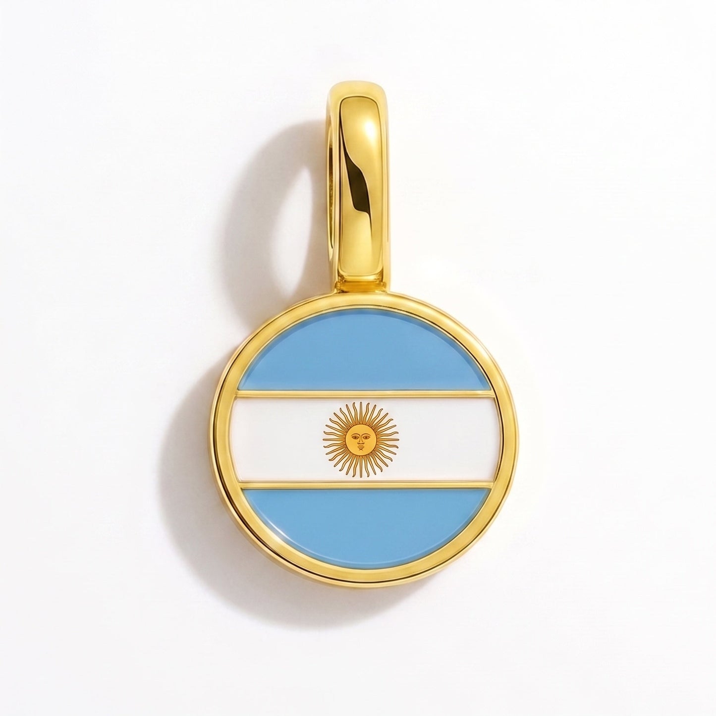 Flag charm Argentina – rectangular gold