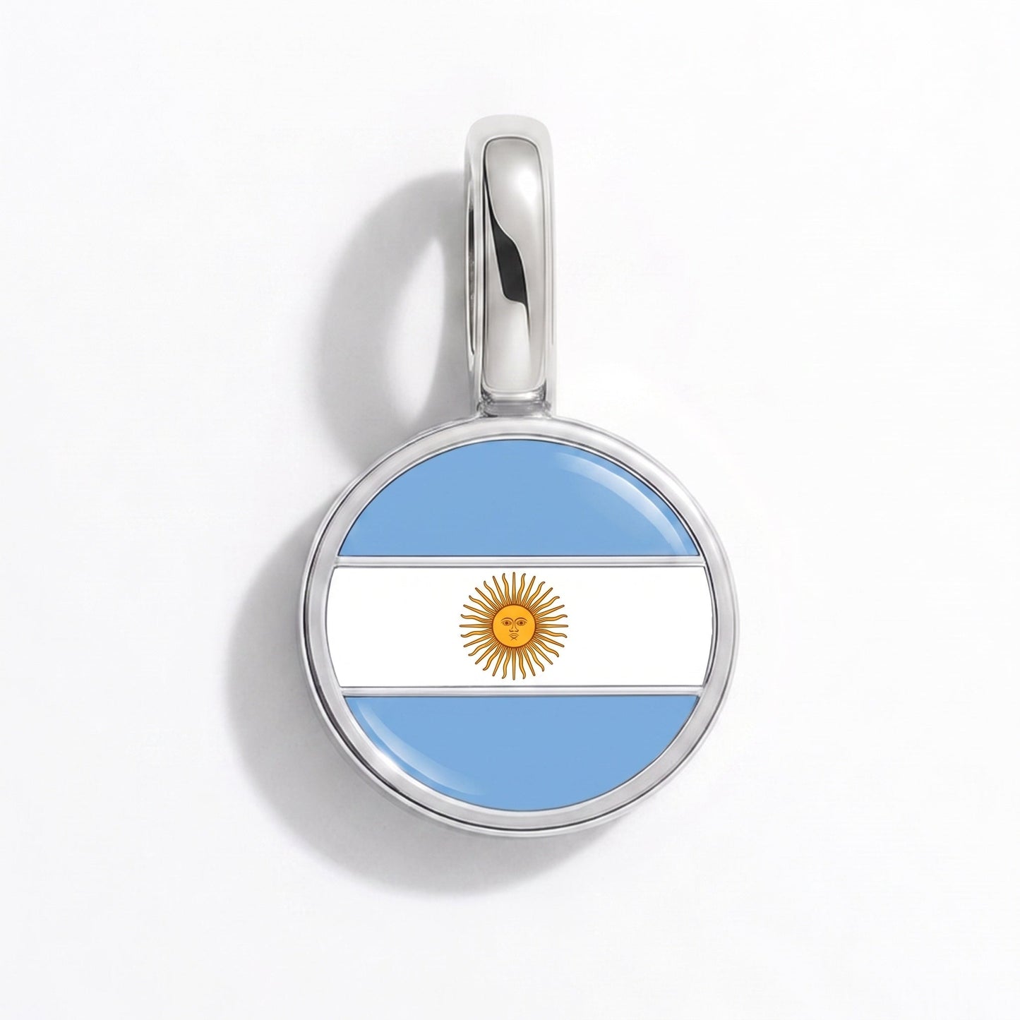 Flag charm Argentina – rectangular silver