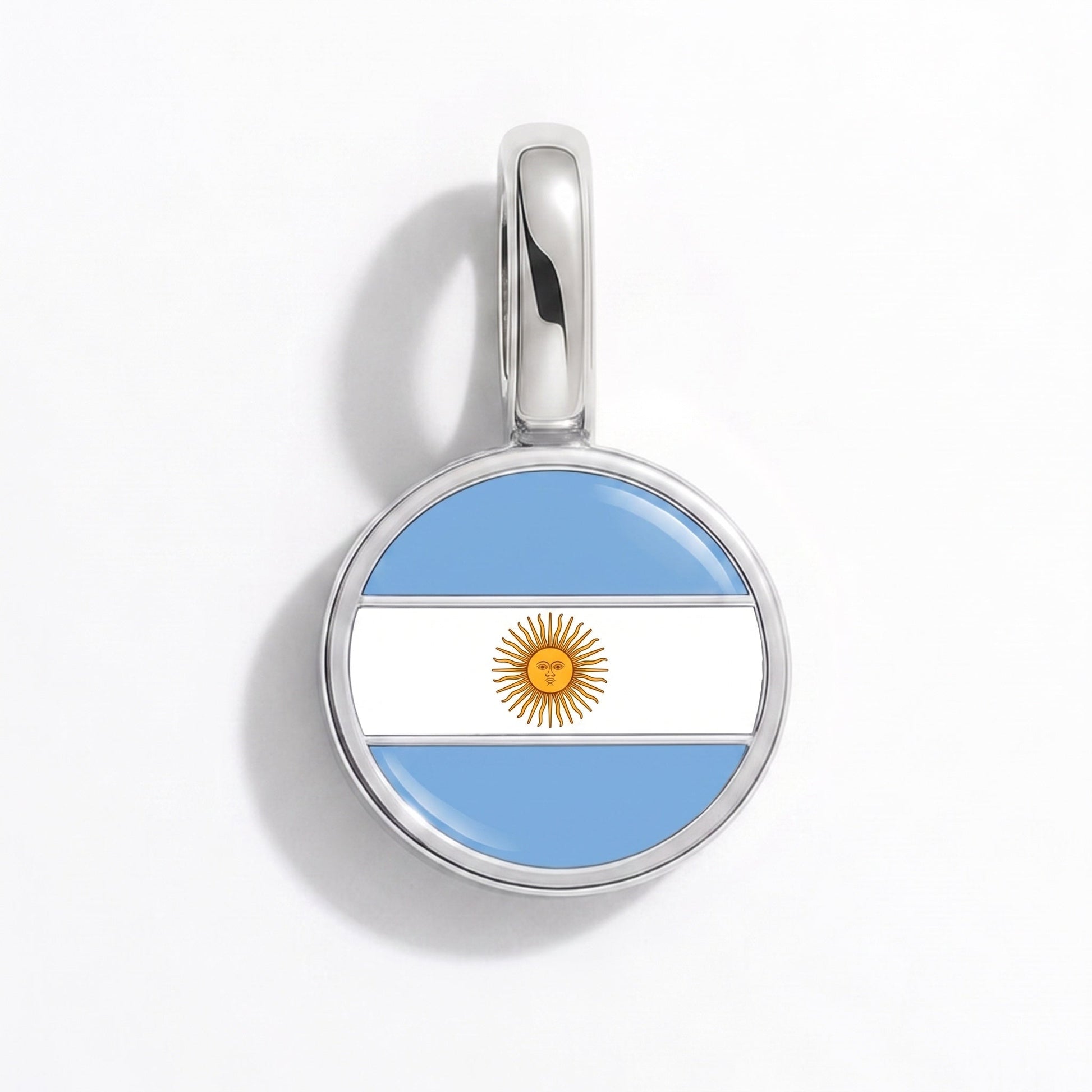 Flag charm Argentina – rectangular silver