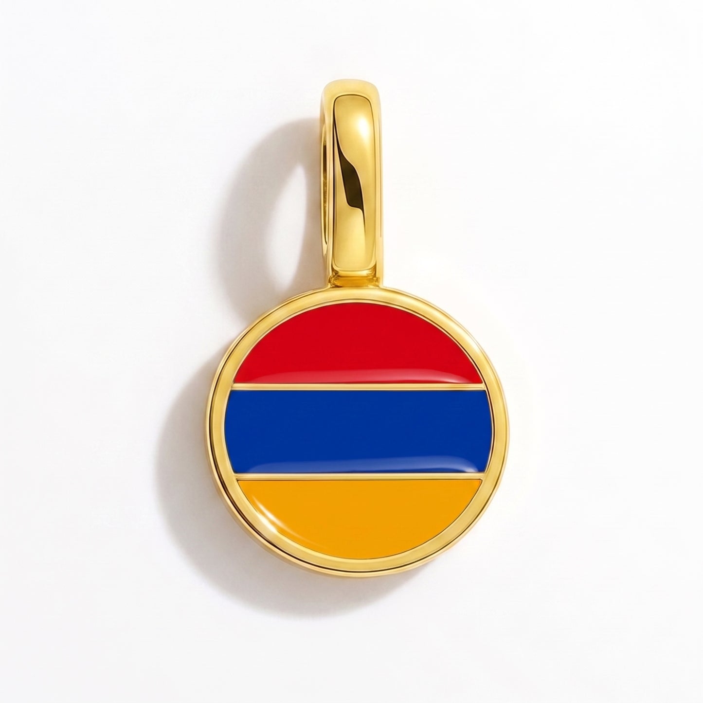 Flag charm Armenia – round gold