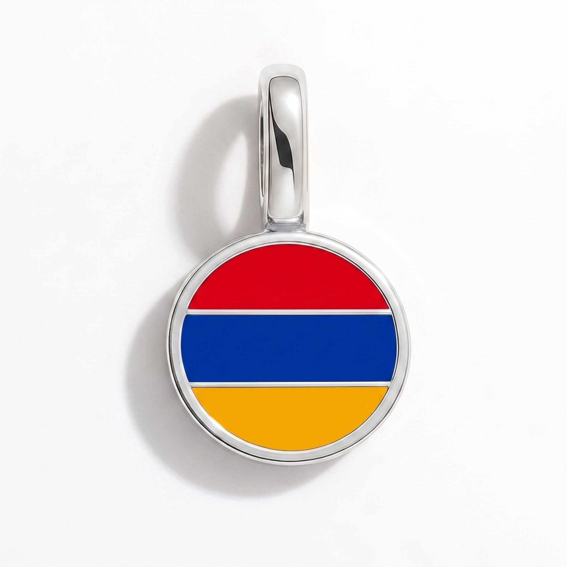 Flag charm Armenia – round silver