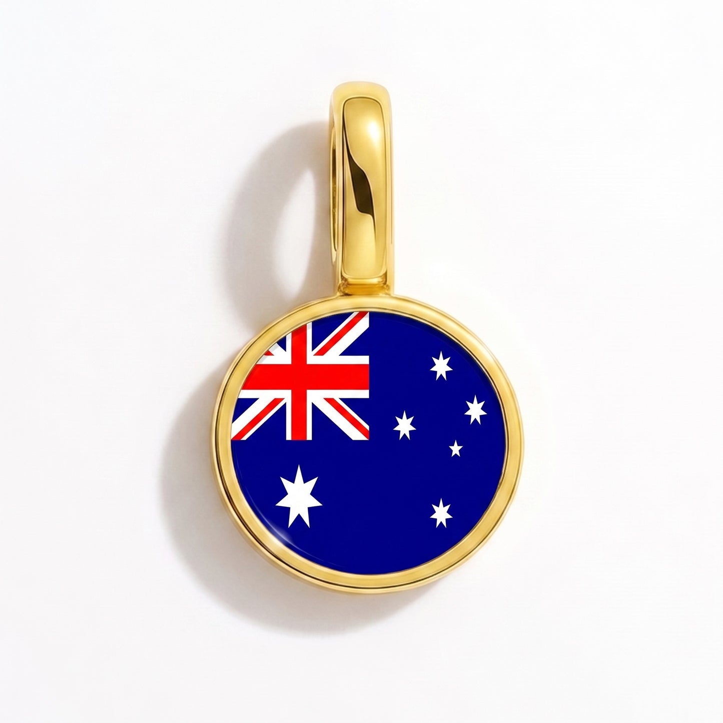 Flag charm Australia – round gold
