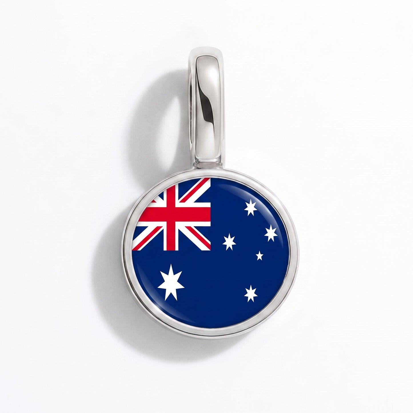 Flag charm Australia – round silver