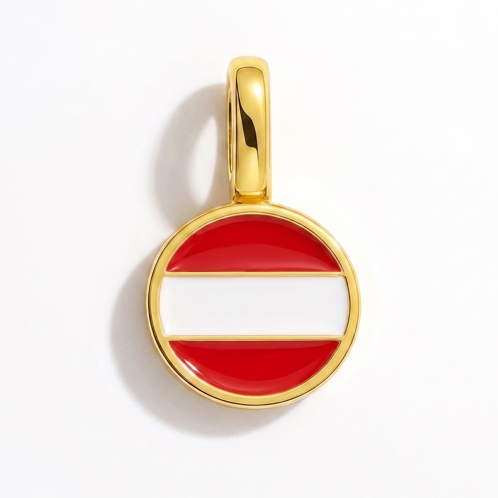 Flag charm Austria – round gold