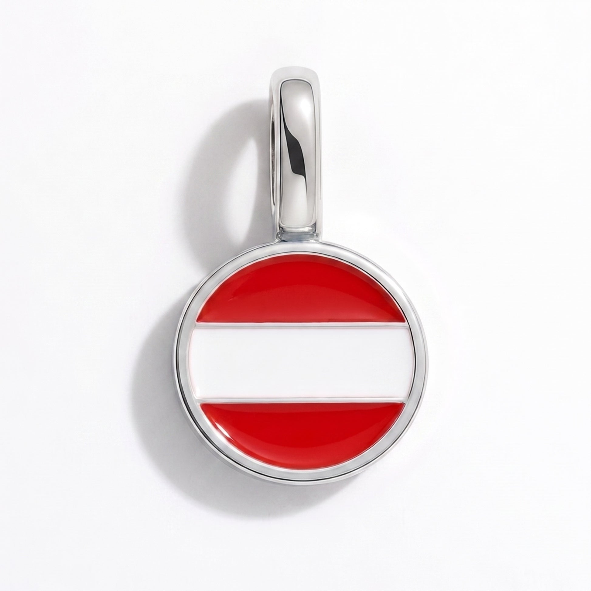 Flag charm Austria – round silver