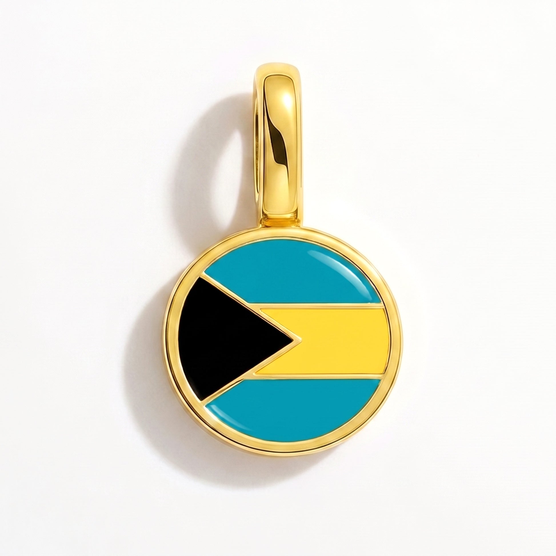 Flag charm Bahamas – round gold