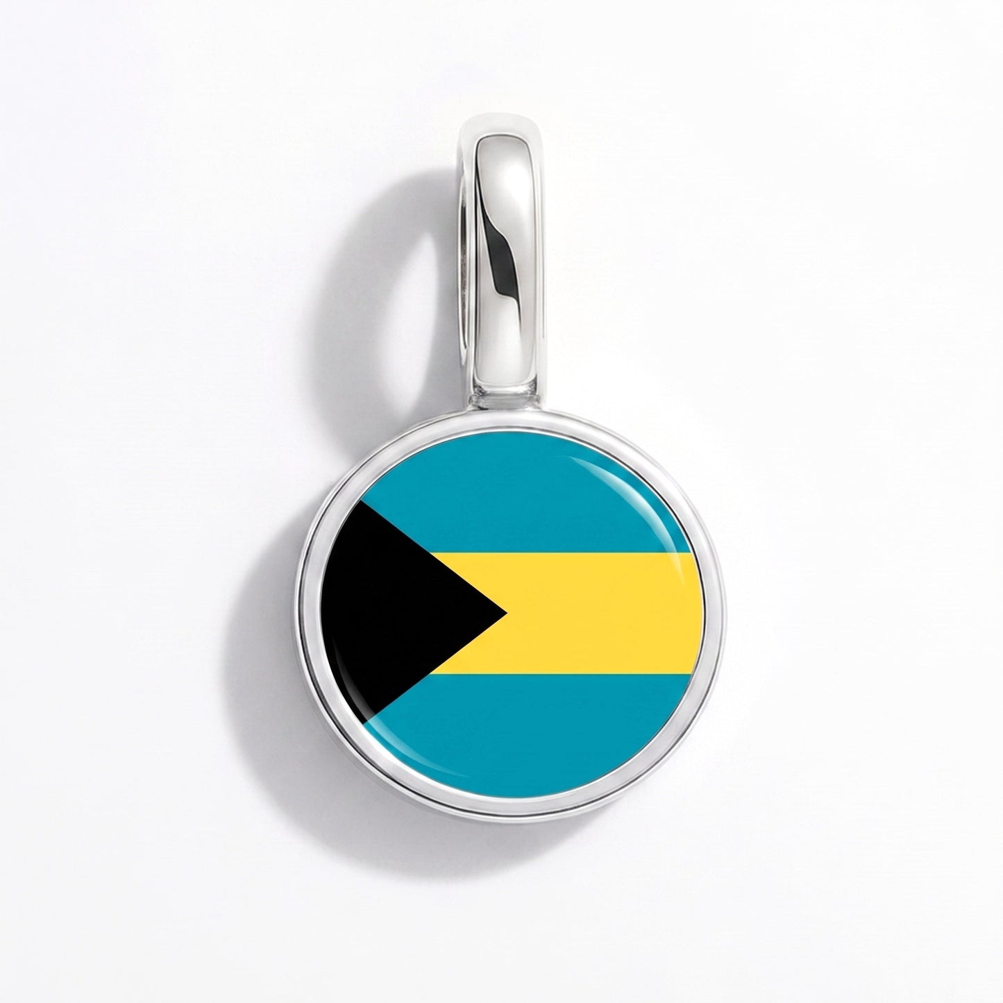 Flag charm Bahamas – rectangular silver
