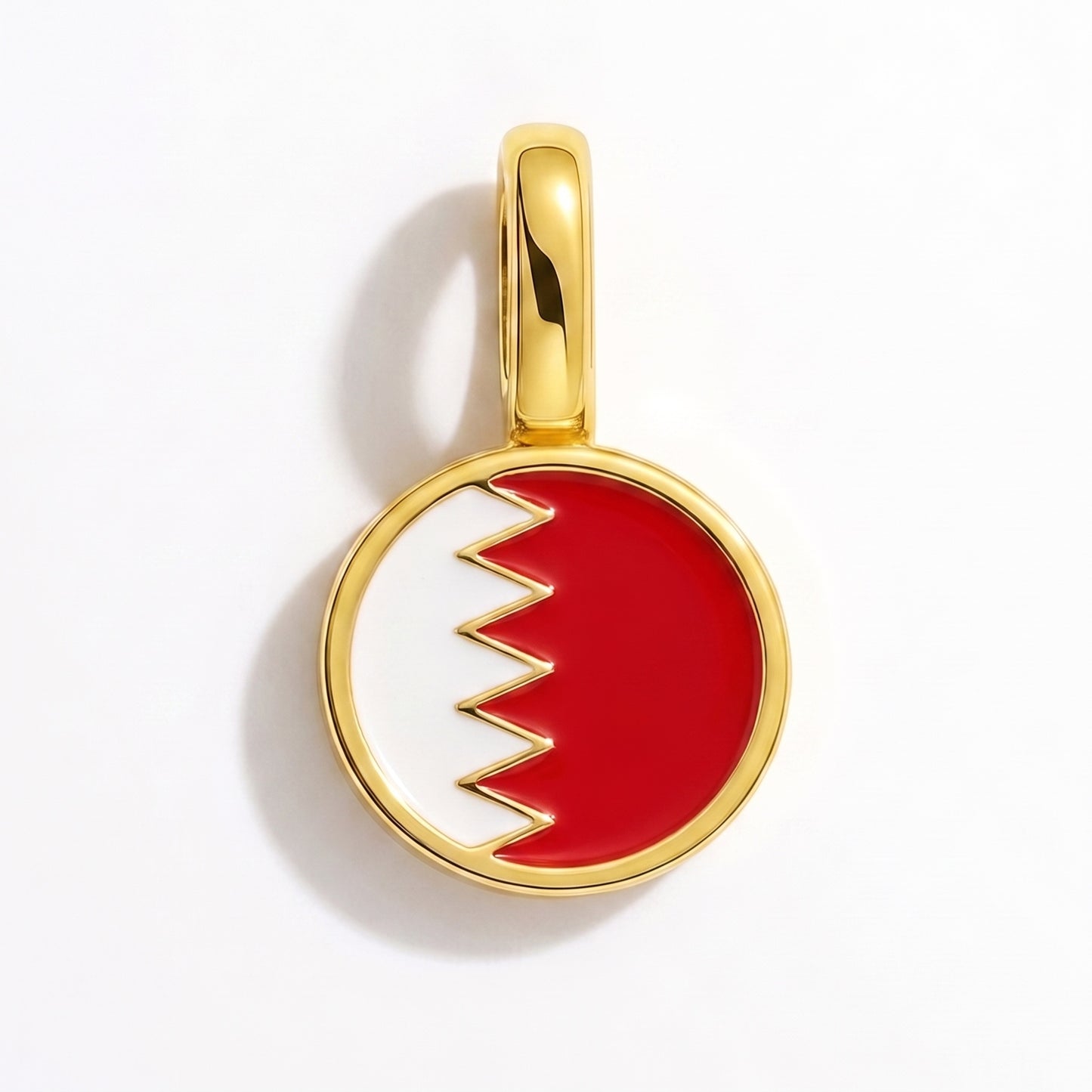 Flag charm Bahrain – round gold