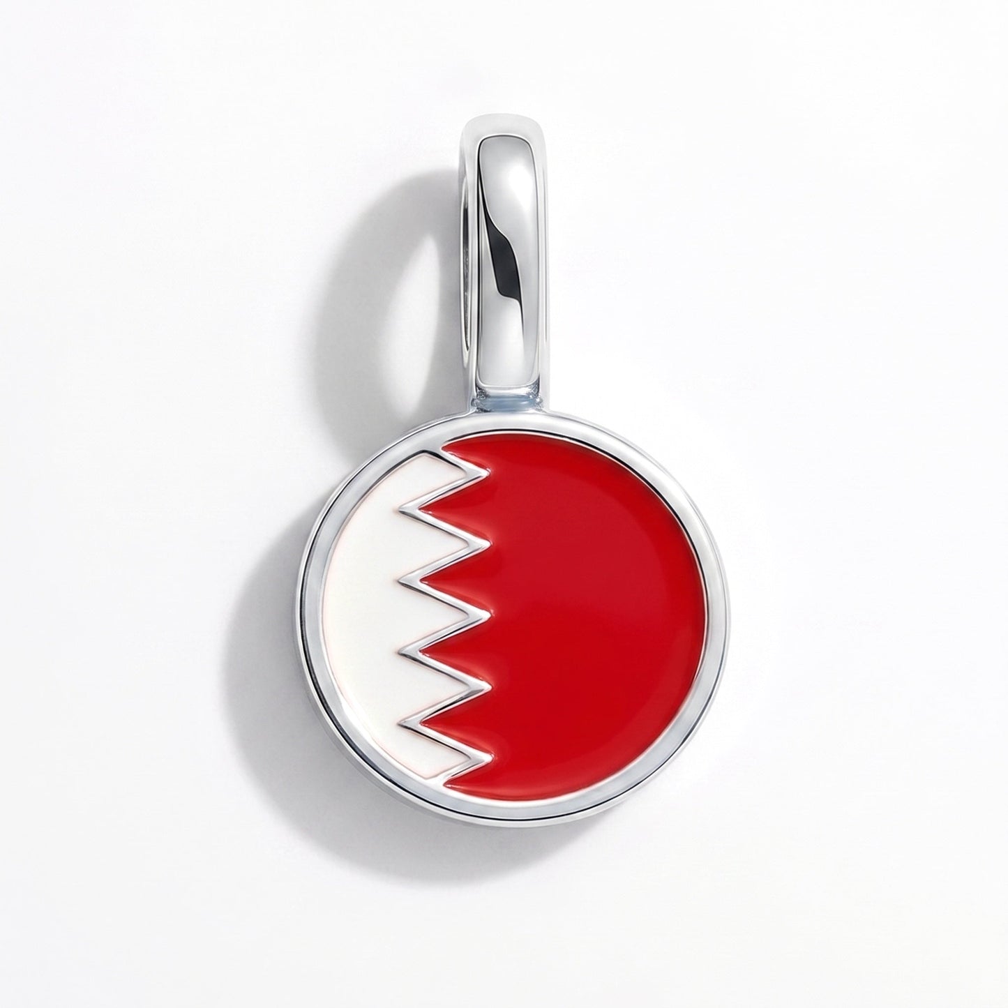 Flag charm Bahrain – rectangular silver