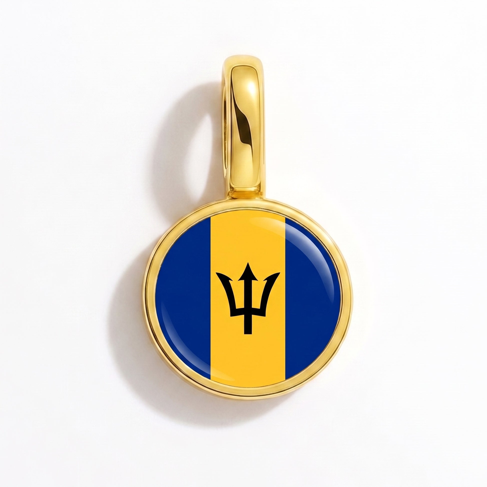 Flag charm Barbados – round gold