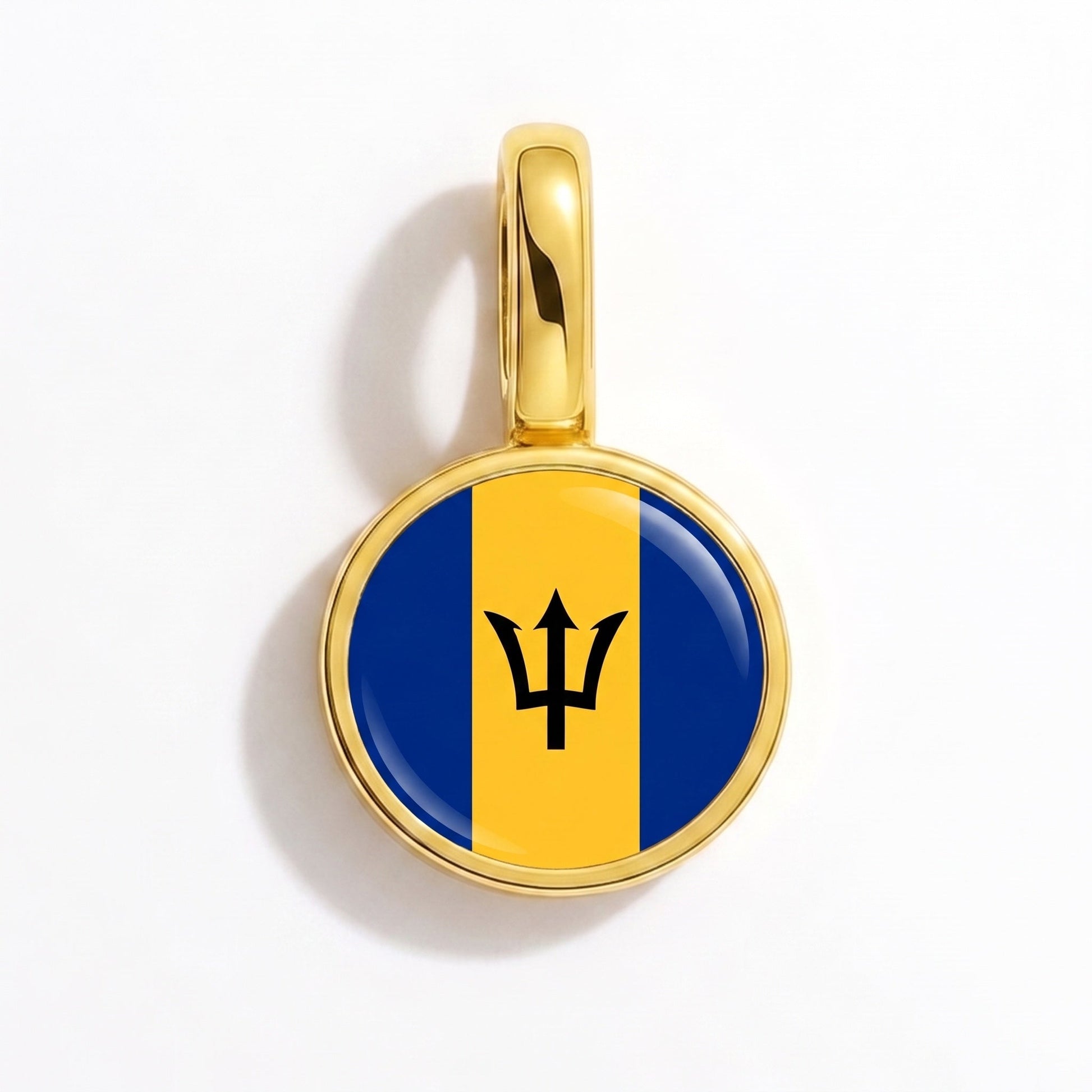 Flag charm Barbados – rectangular gold