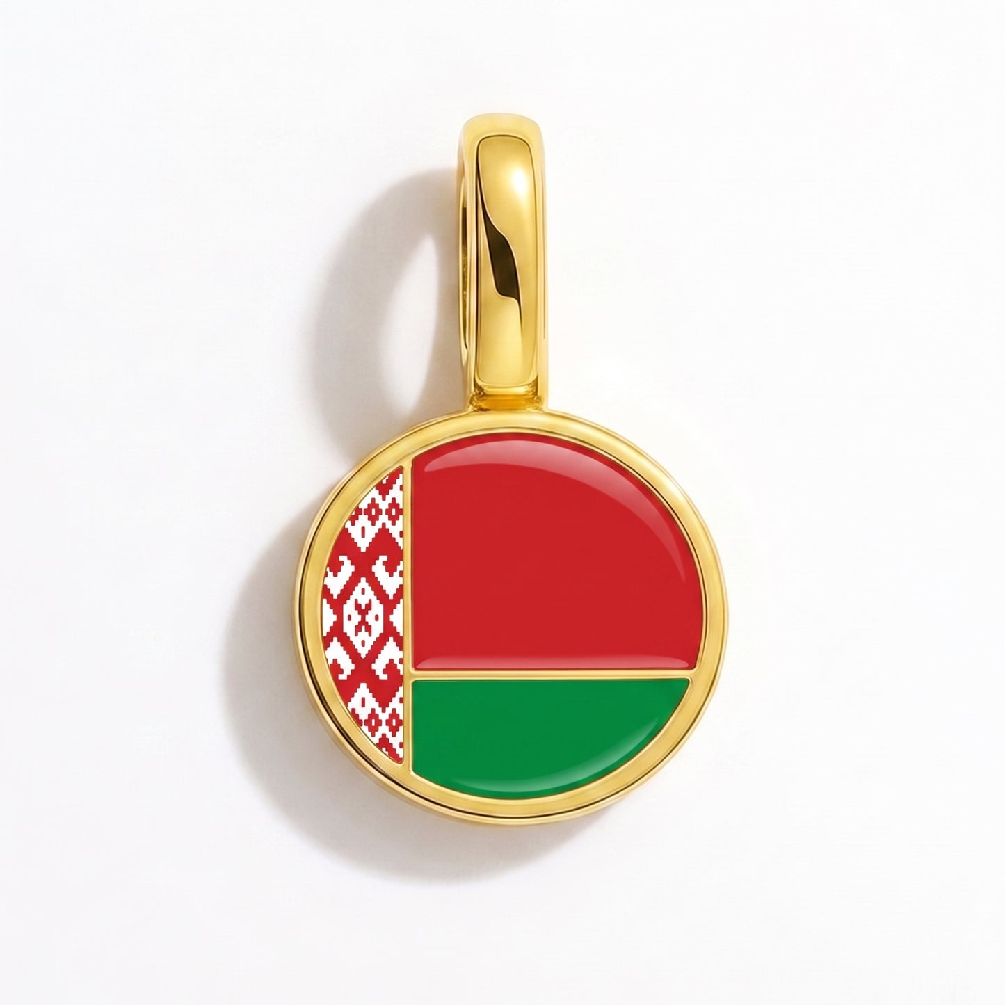 Flag charm Belarus – round gold