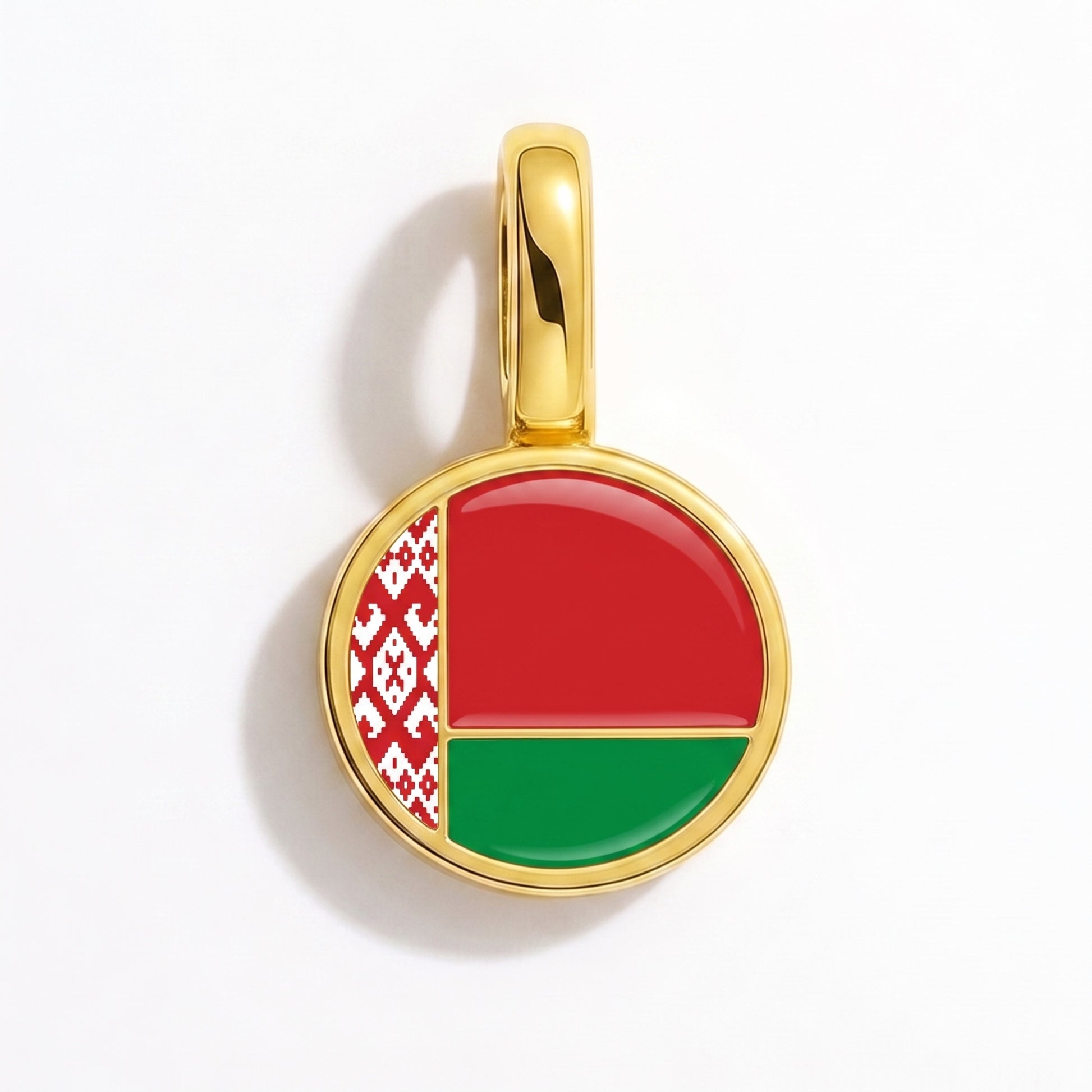 Flag charm Belarus – round gold