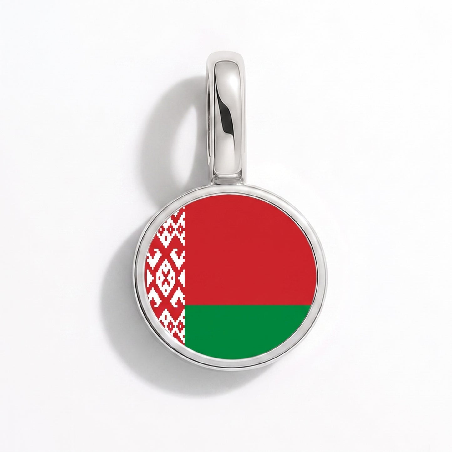 Flag charm Belarus – round silver
