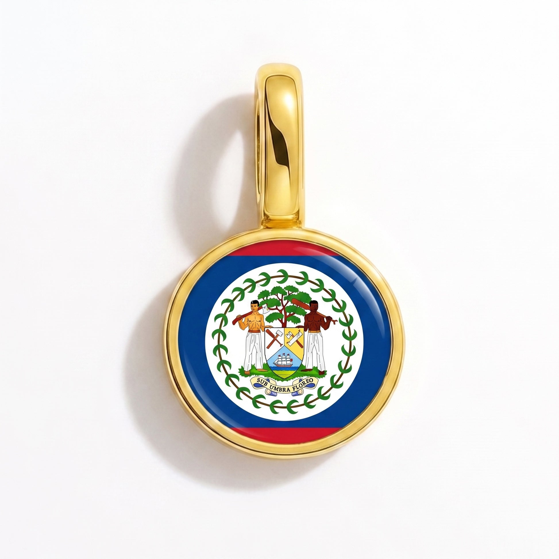 Flag charm Belize – round gold