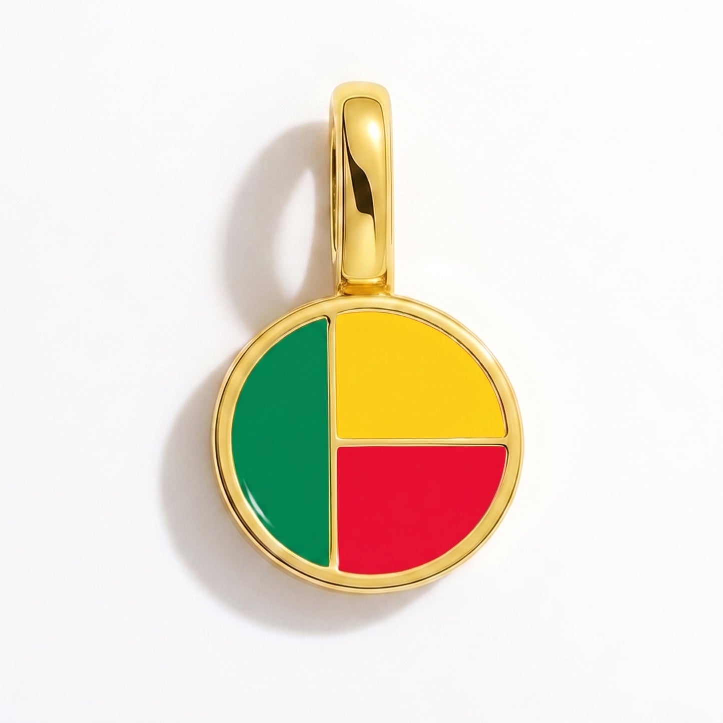 Flag charm Benin – round gold