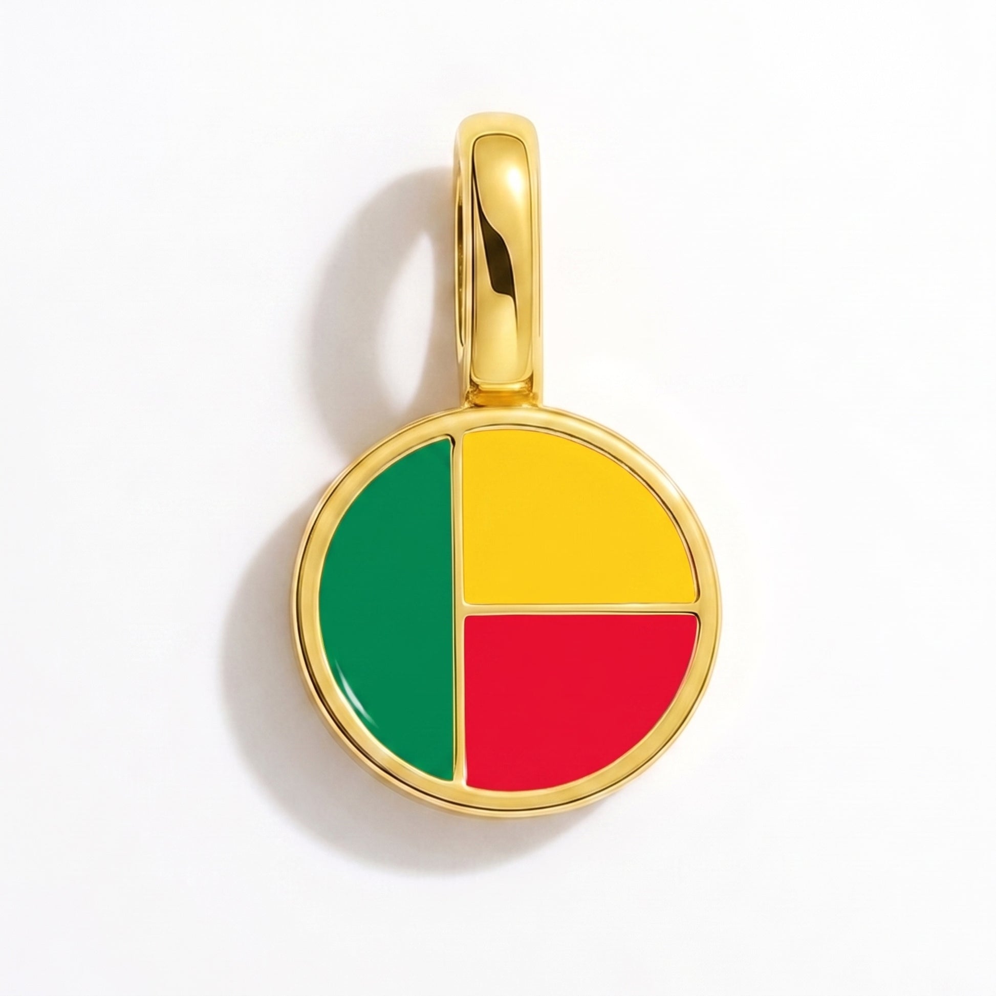 Flag charm Benin – round gold