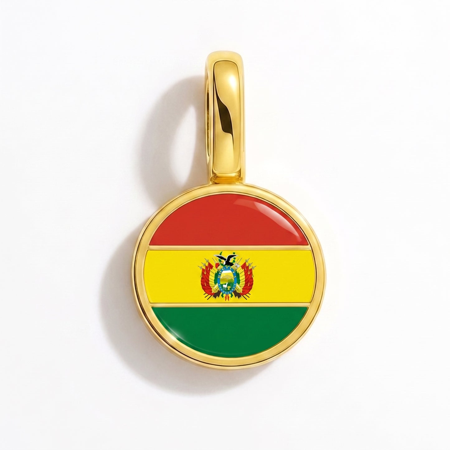 Flag charm Bolivia – round gold
