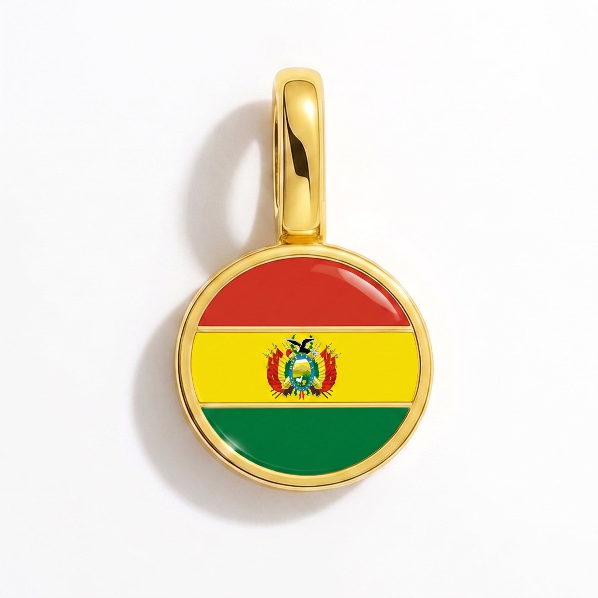 Flag charm Bolivia – rectangular gold
