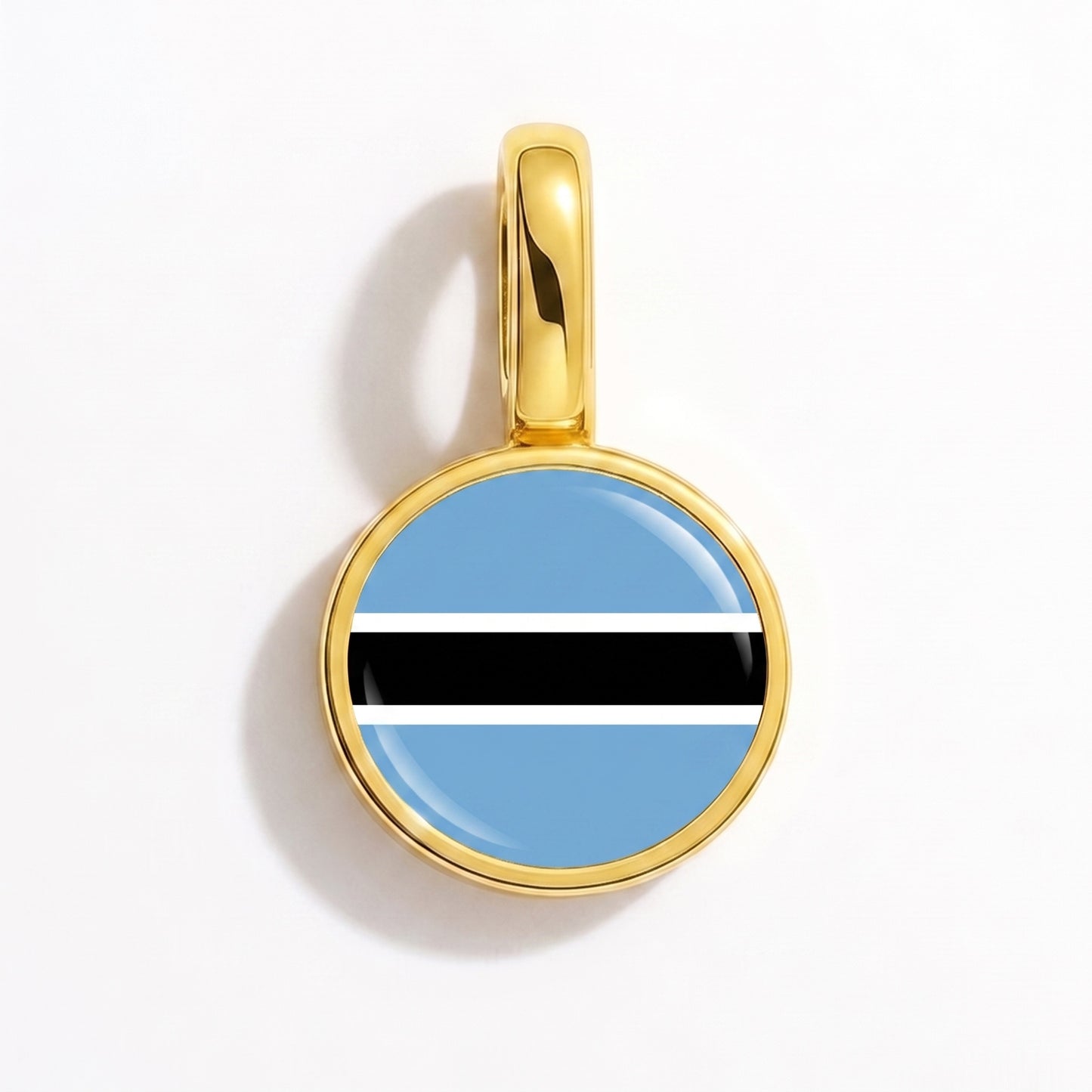 Flag charm Botswana – round gold