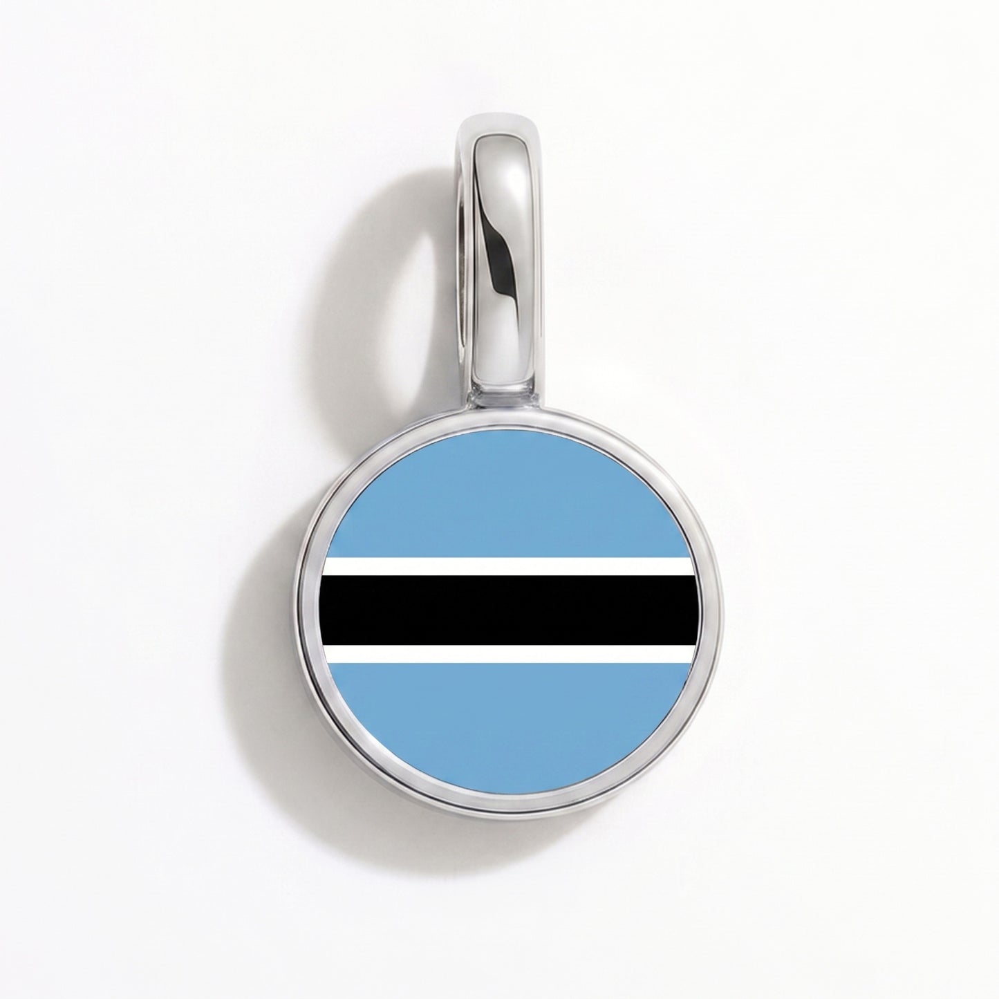 Flag charm Botswana – round silver