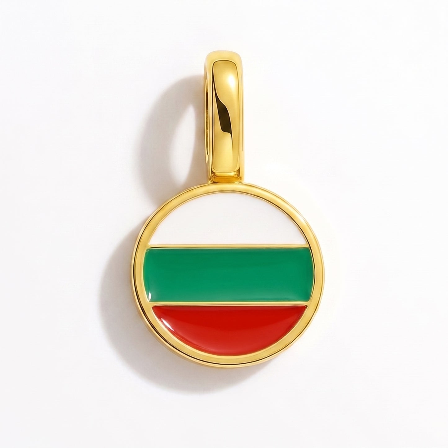 Flag charm Bulgaria – round gold