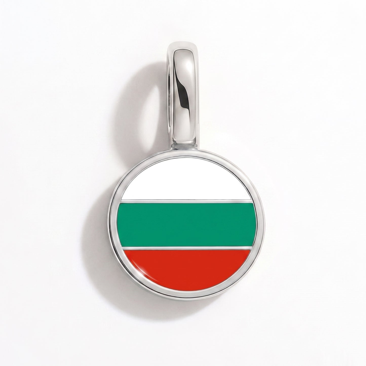 Flag charm Bulgaria – round silver