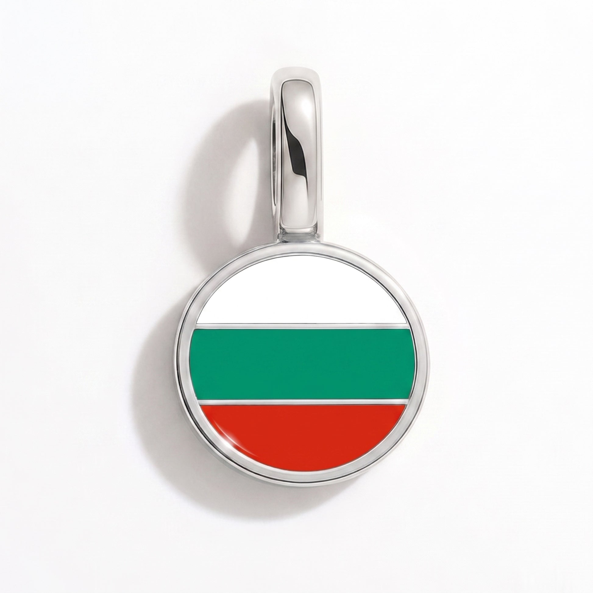 Flag charm Bulgaria – round silver