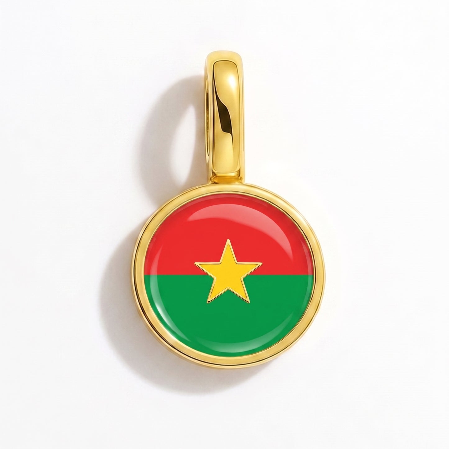 Flag charm Burkina Faso – round gold