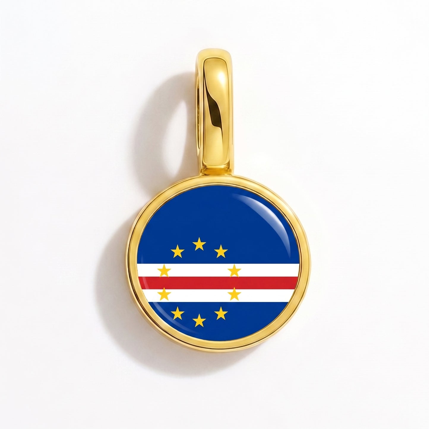 Flag charm Cape Verde – round gold