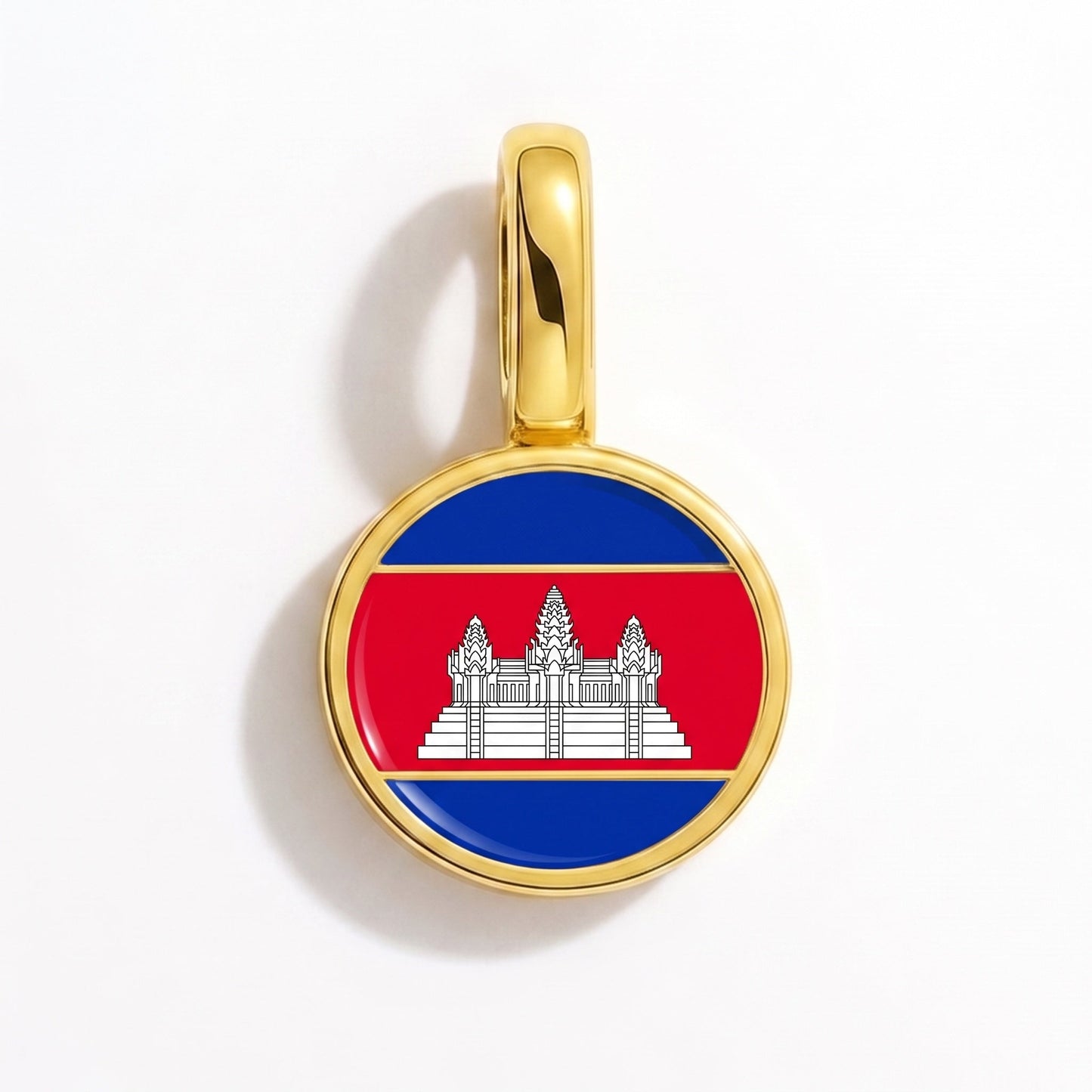 Flag charm Cambodia – rectangular gold