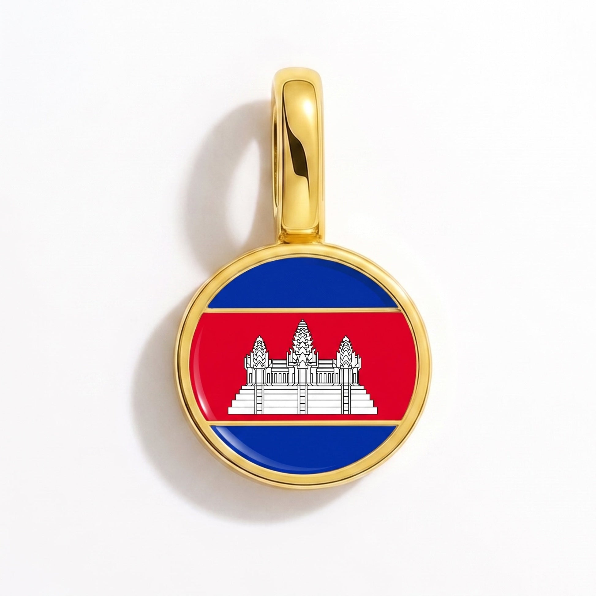 Flag charm Cambodia – rectangular gold
