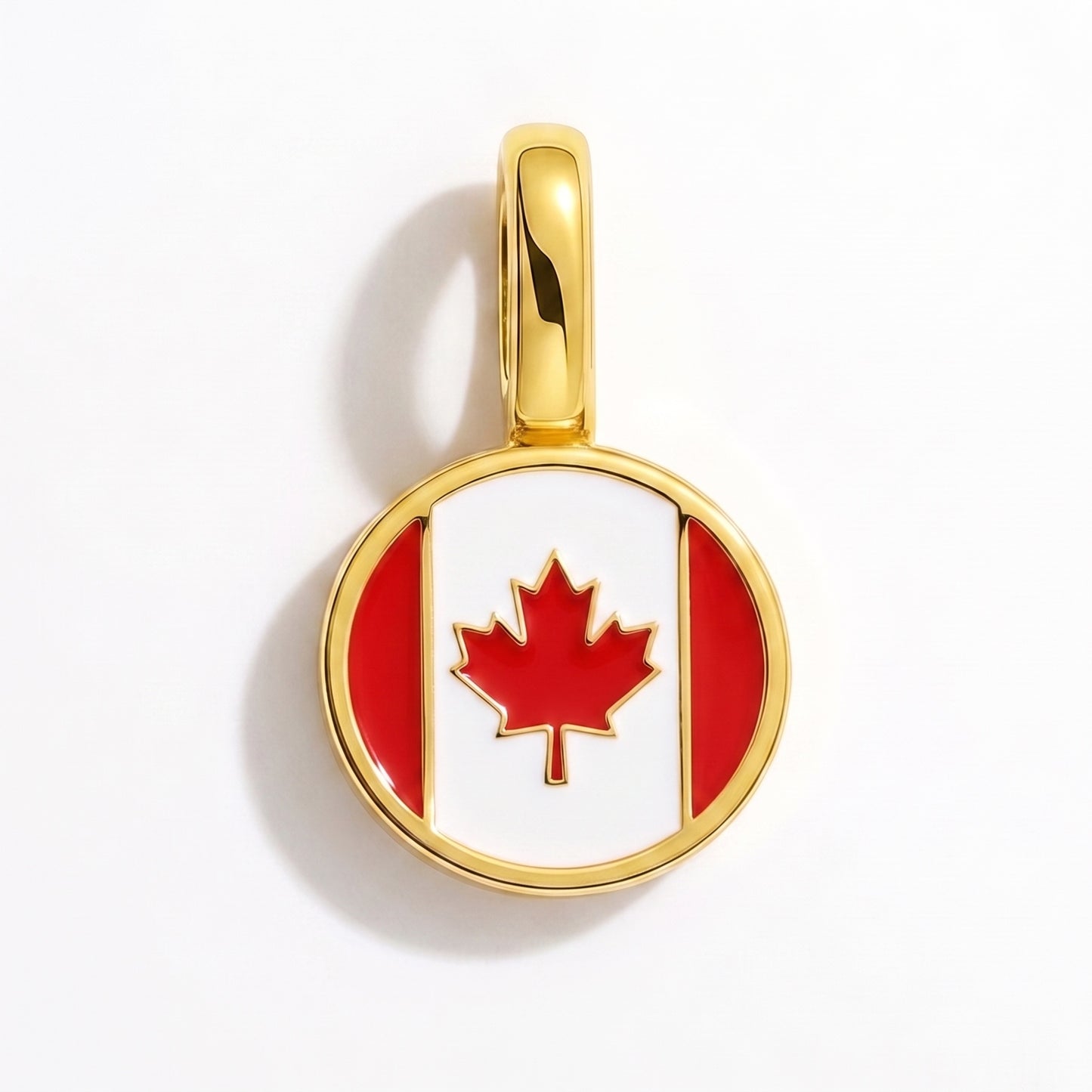 Flag charm Canada – round gold
