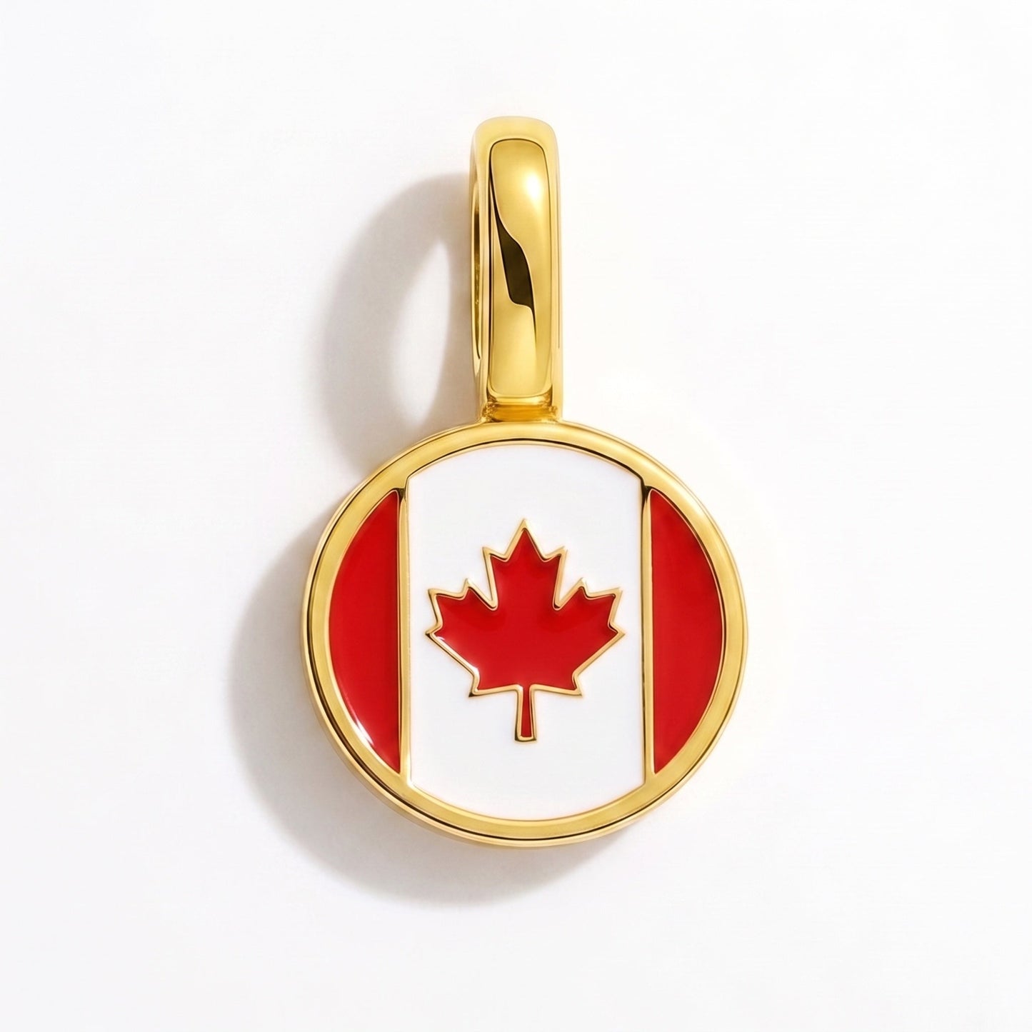 Flag charm Canada – rectangular gold