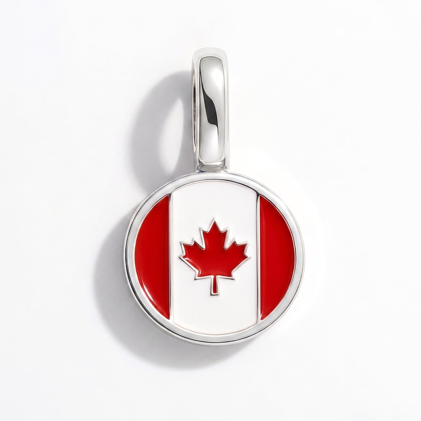 Flag charm Canada – round silver