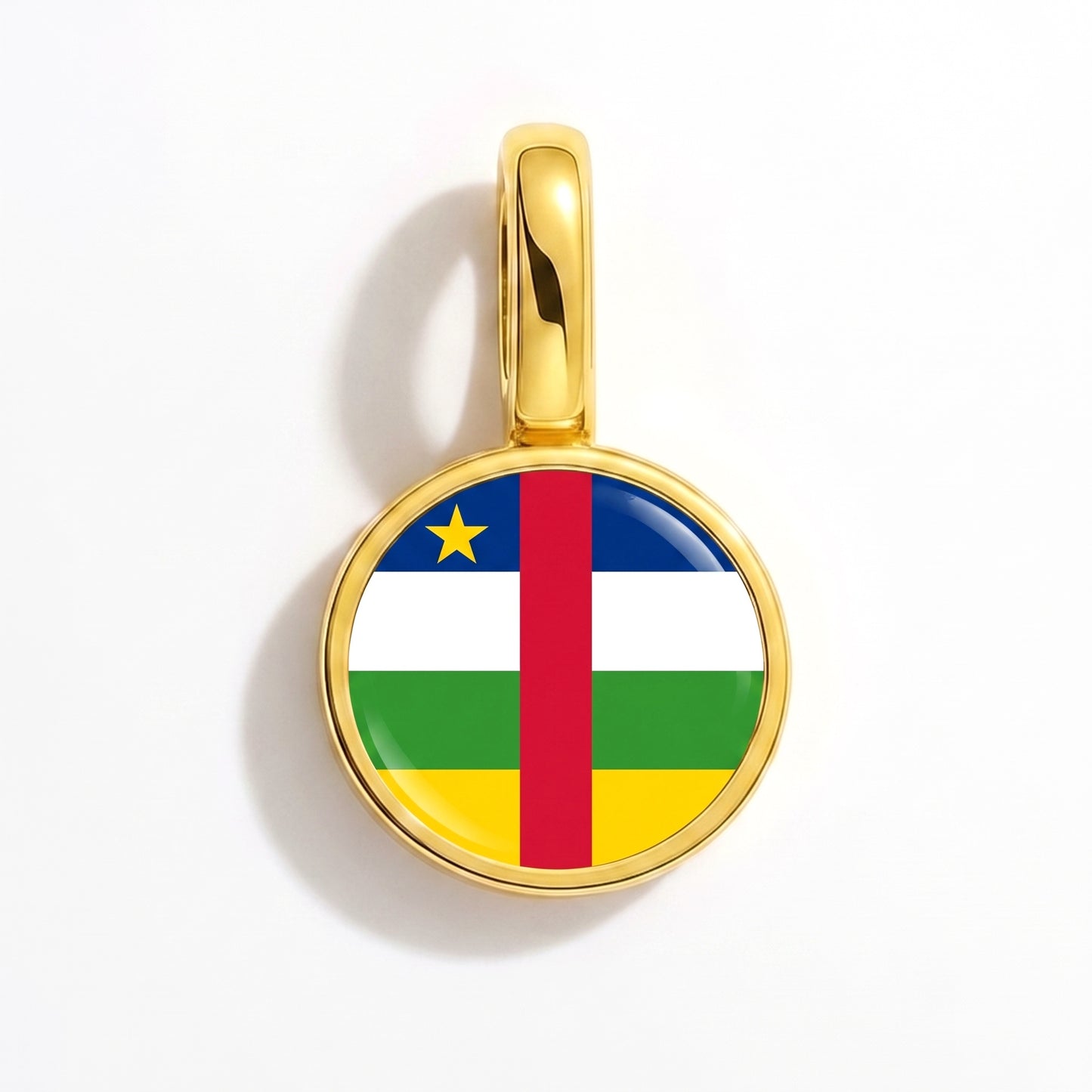 Flag charm Central African Republic – round gold