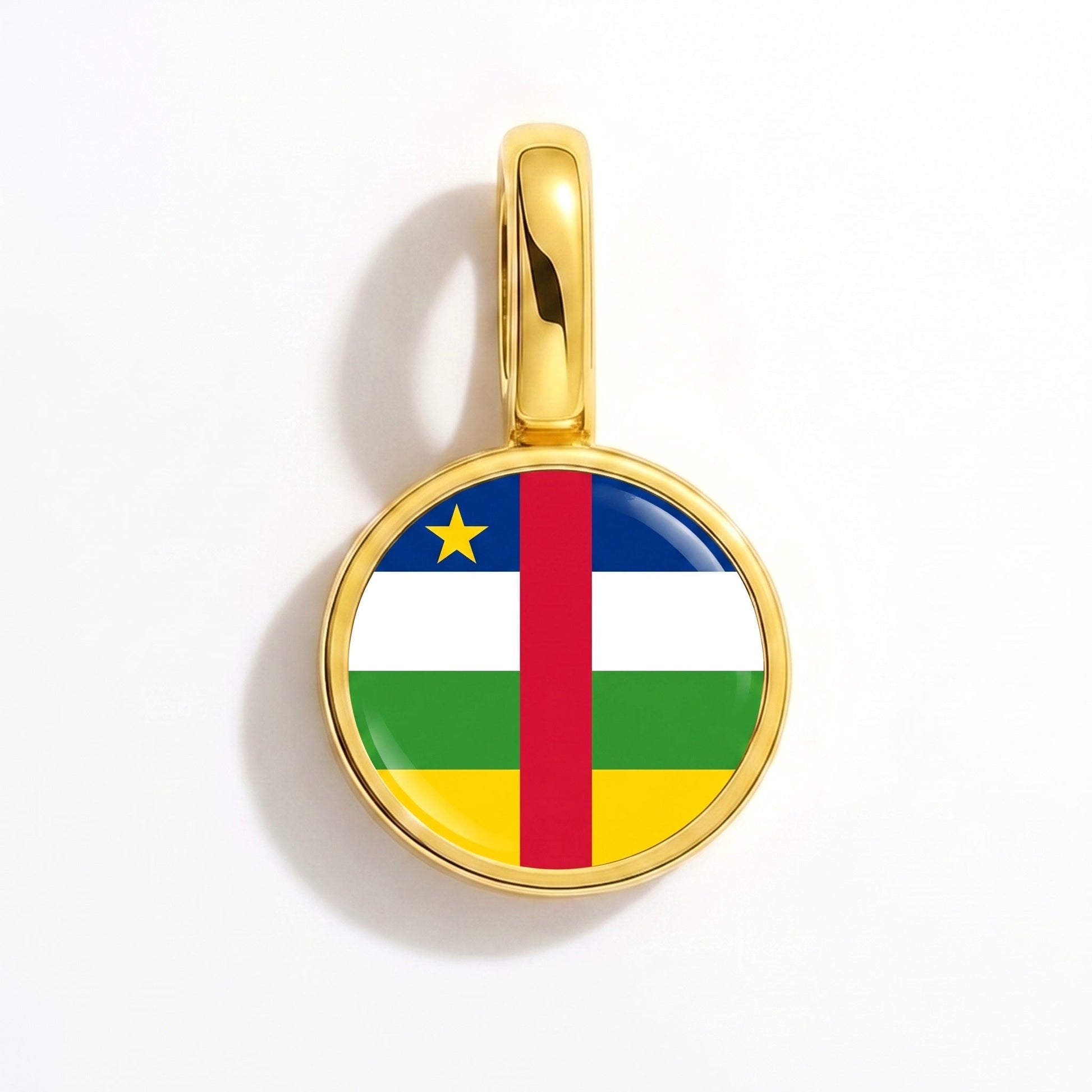 Flag charm Central African Republic – rectangular gold
