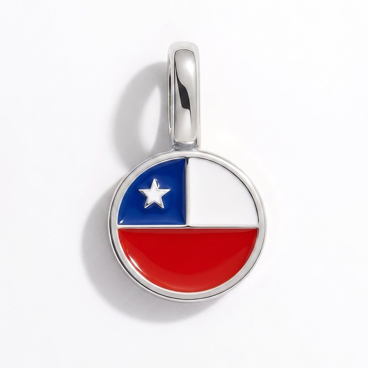 Flag charm Chile – rectangular silver