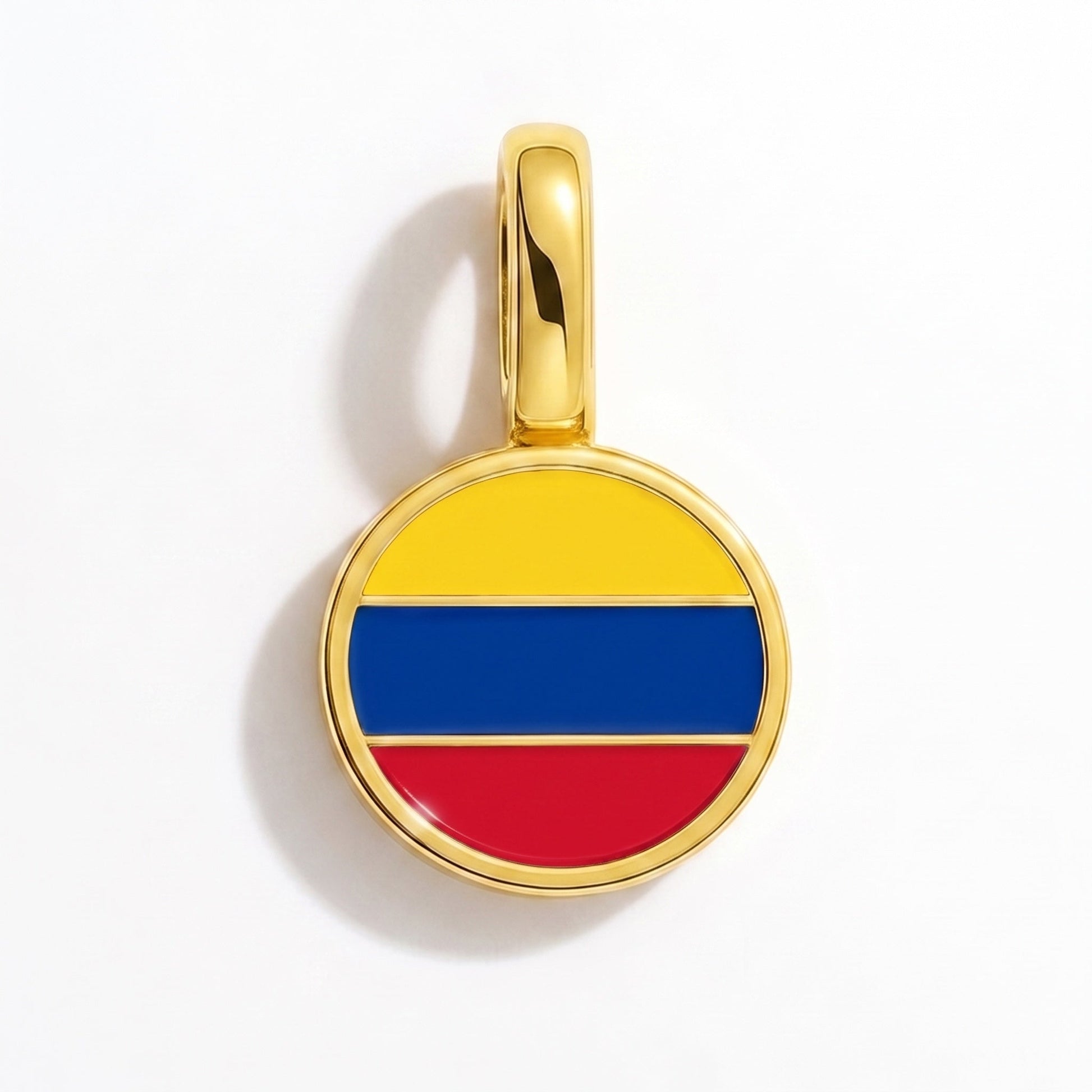 Flag charm Colombia – rectangular gold