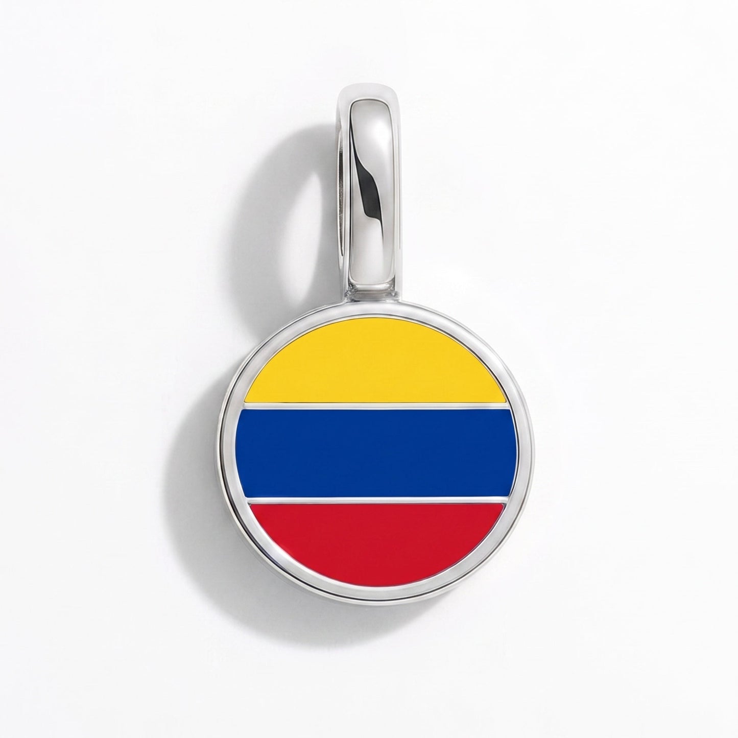 Flag charm Colombia – rectangular silver